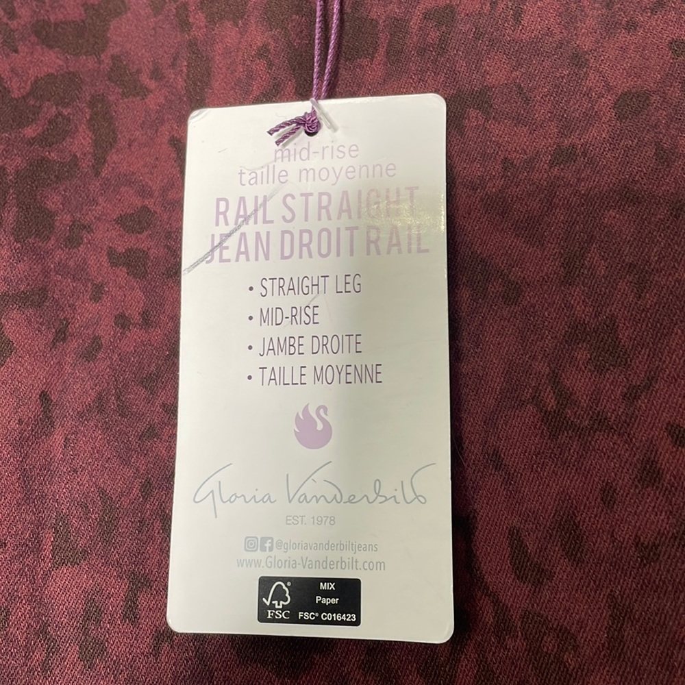 Gloria Vanderbilt Rail Straight Jeans Mid Rise - Picture 3 of 11